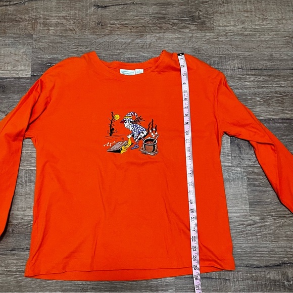 VINTAGE Shenanigans Embroidered Long Sleeve Cotton Halloween Shirt Size medium - Picture 4 of 12